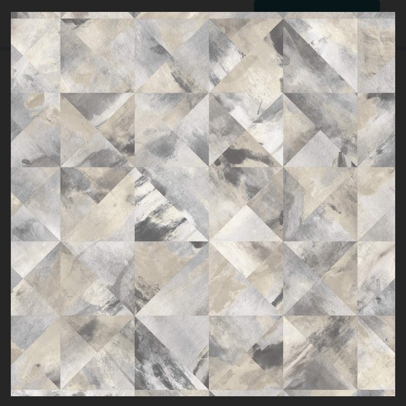 Geometric Gray and Cream Wallpaper - Picture 1 of 2